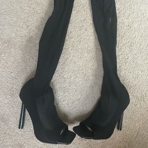 EgoOfficial Black mesh heel boots size 7